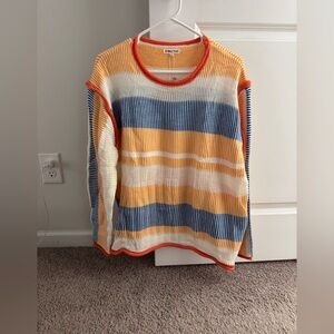 Blue Orange and White sweater